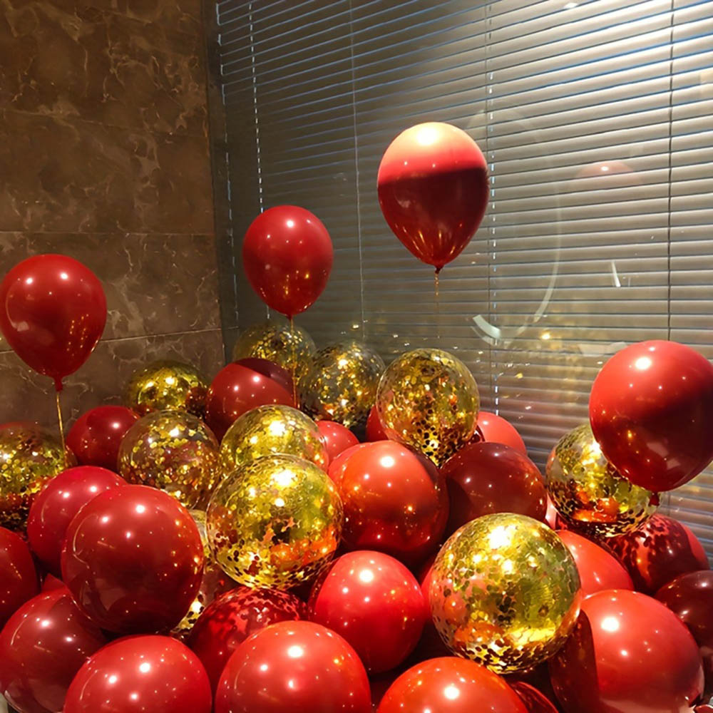 Balloon Arch Kit - 50 adet/paket Kırmızı Altın Balon Kemeri