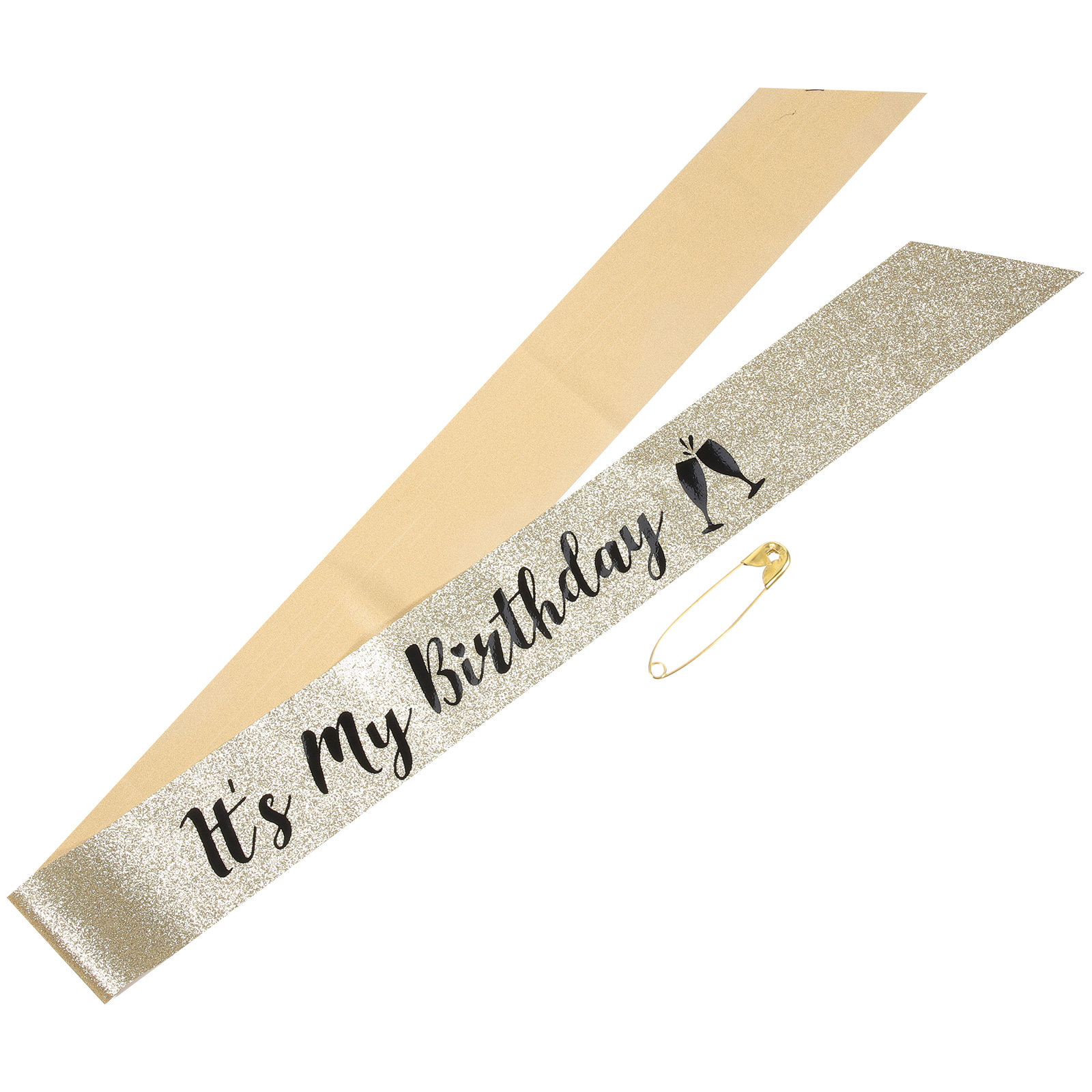 Birthday Sash Glitter - 1 Adet Simli Doğum Günü Kuşağı,