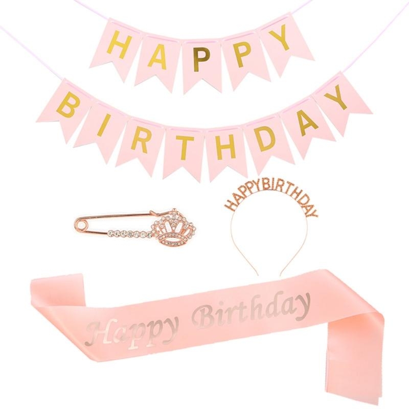 Birthday Sash Glitter - G92D 4 Parça Doğum Günü Partisi