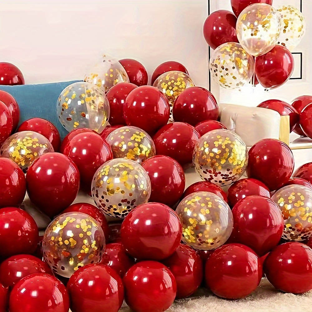 Balloon Arch Kit - 50 adet/paket Kırmızı Altın Balon Kemeri