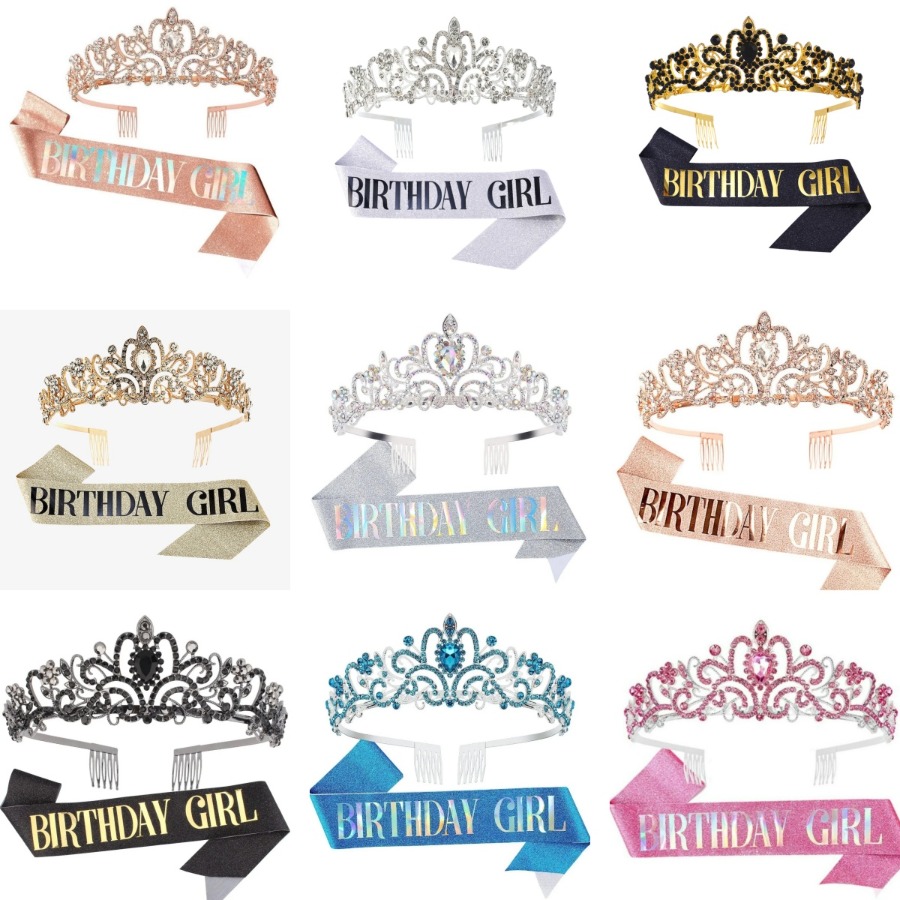 Birthday Sash Glitter - 2 Parça Set Yapay Elmas Kristal