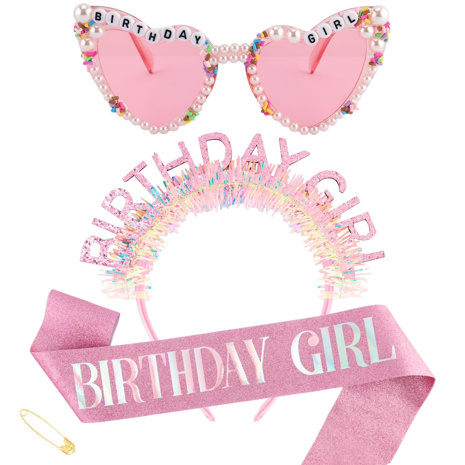 Birthday Sash Glitter - Doğum Günü Kızı Taç Bandı ve