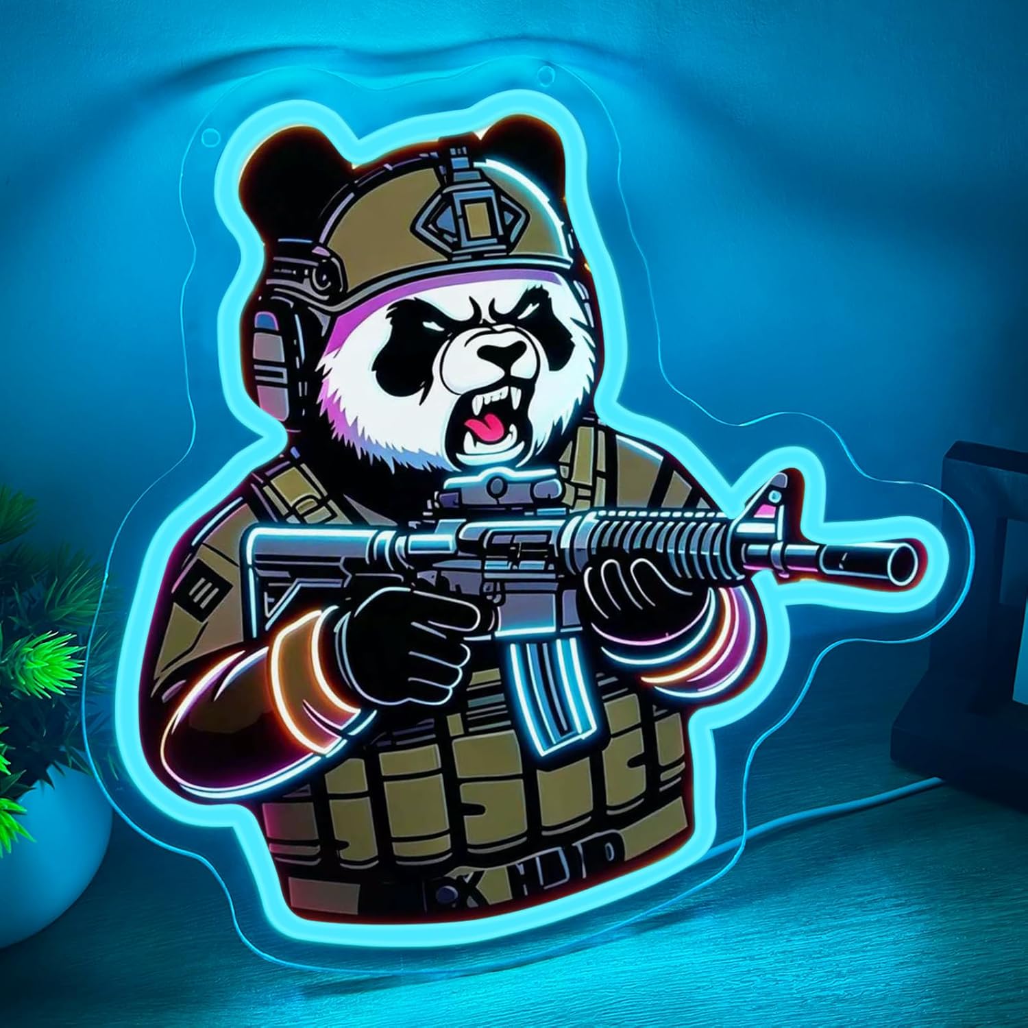 Neon Sign Party - Taktik Panda Neon Burcu USB Powered