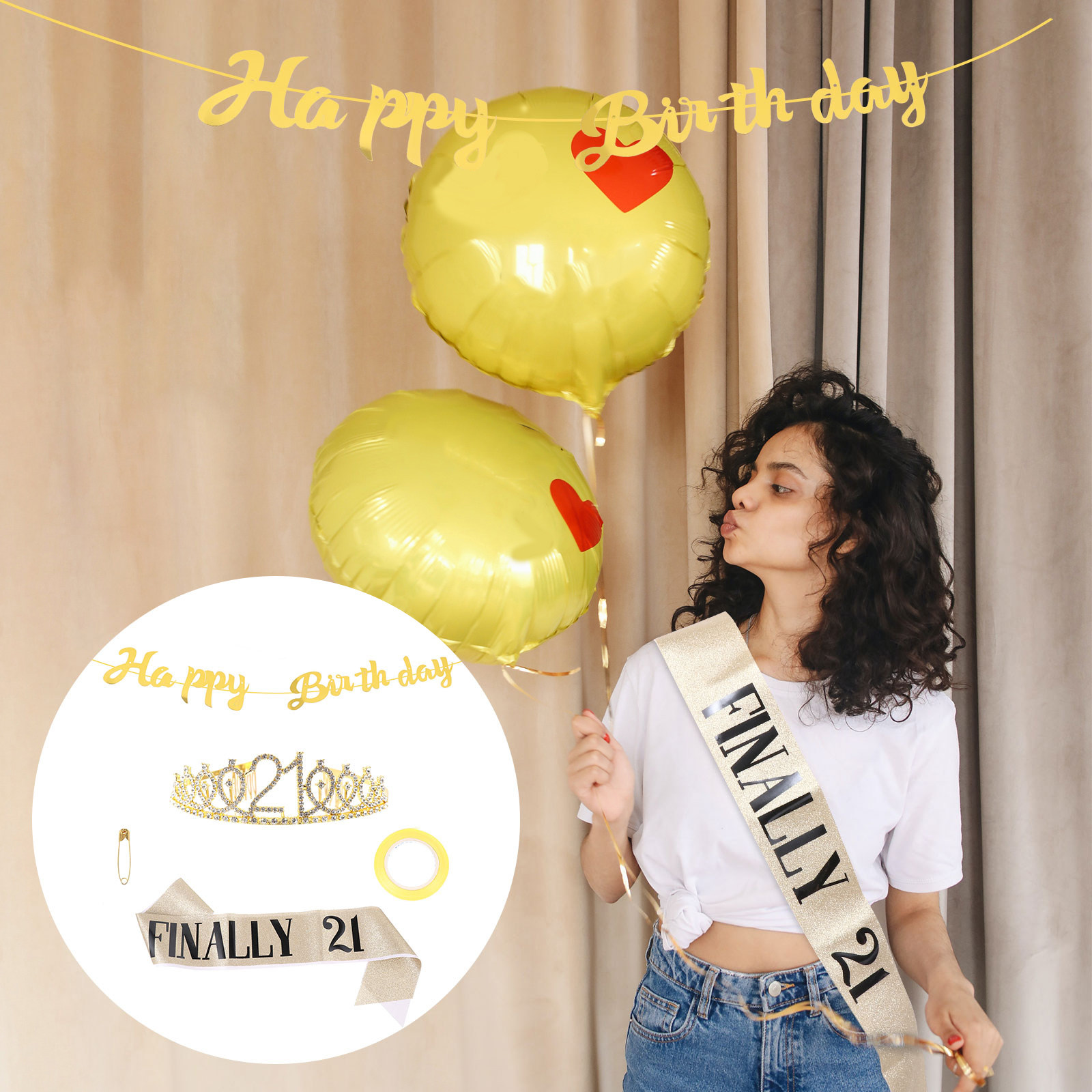 1 Set Doğum Günü Tacı ve Kuşak - Birthday Sash Glitter incelemesi ve fiyatı