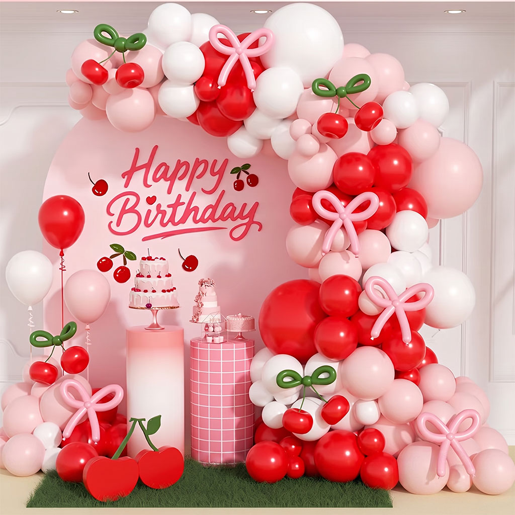 136 Adet Kiraz Şekilli Balon Ç - Balloon Arch Kit incelemesi ve fiyatı
