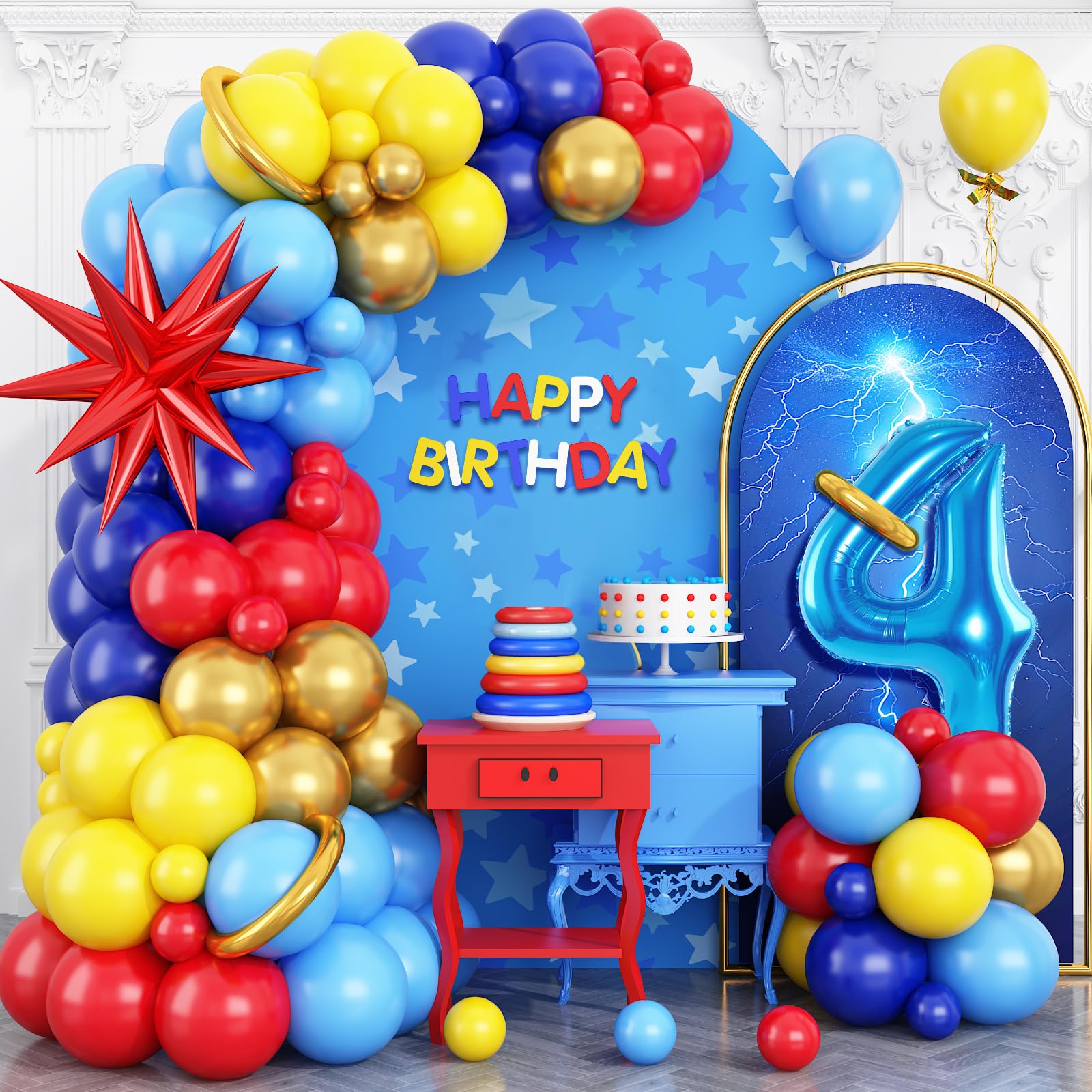 Kırmızı, Sarı ve Mavi Lateks B - Balloon Arch Kit incelemesi ve fiyatı