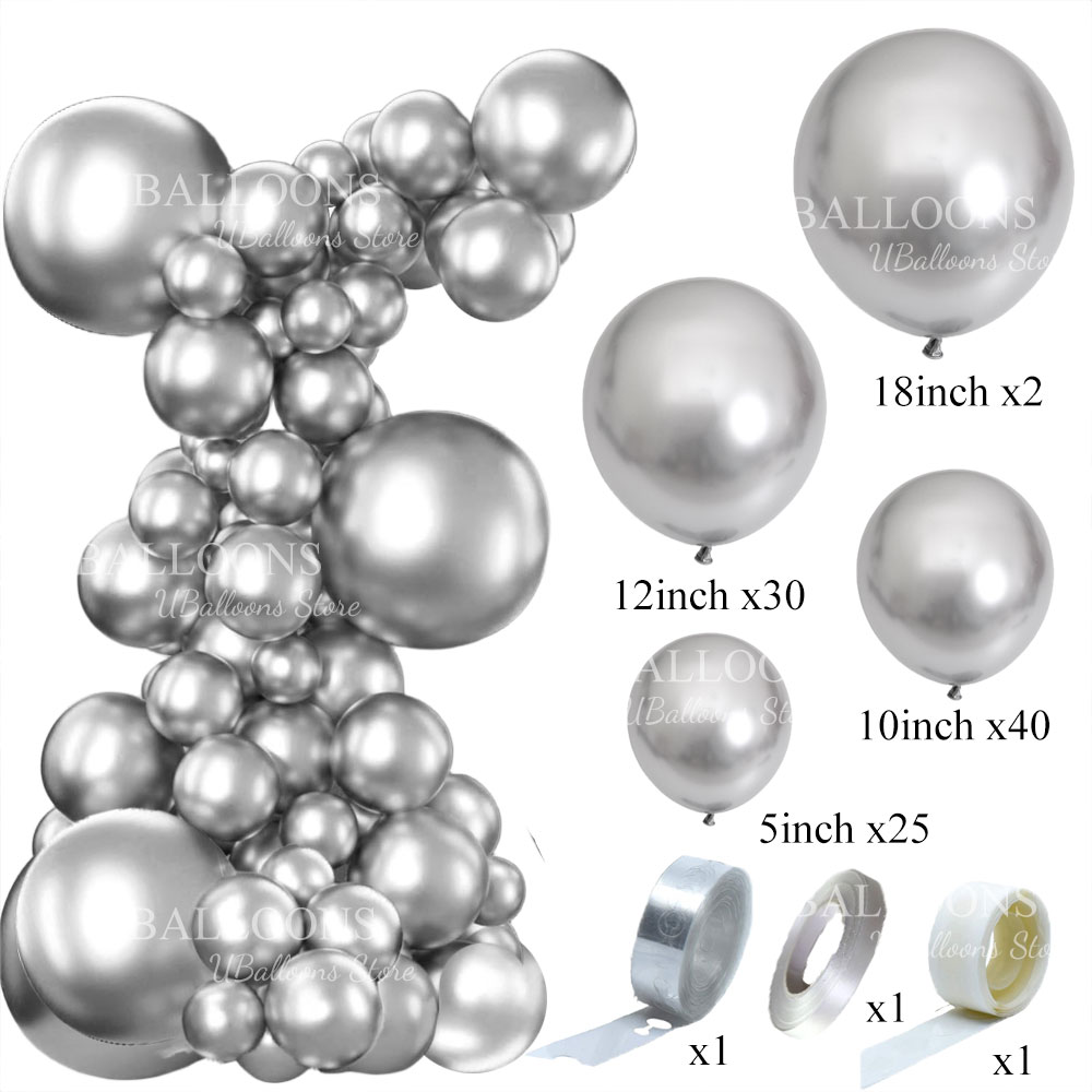 25/100 adet Gümüş Balonlar Gar - Balloon Arch Kit incelemesi ve fiyatı