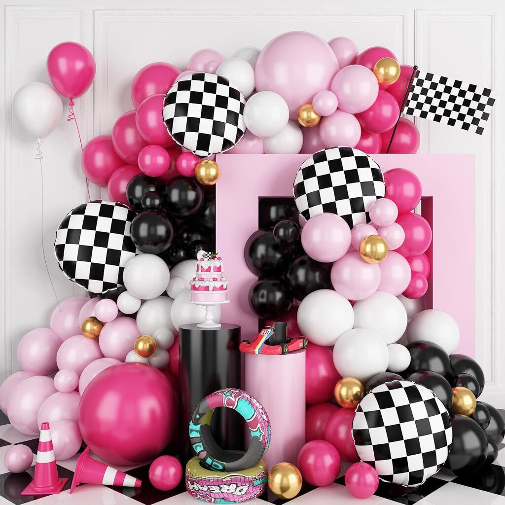116 Parça Pembe Yarış Arabası  - Balloon Arch Kit incelemesi ve fiyatı