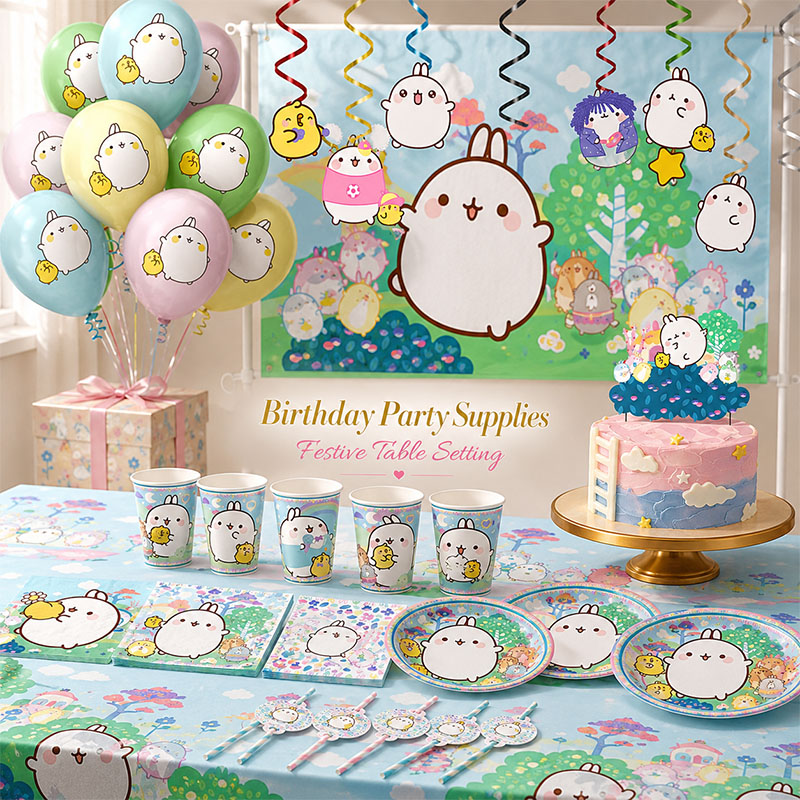 Molang Çizgi Film Temalı Parti - Paper Straw Color incelemesi ve fiyatı