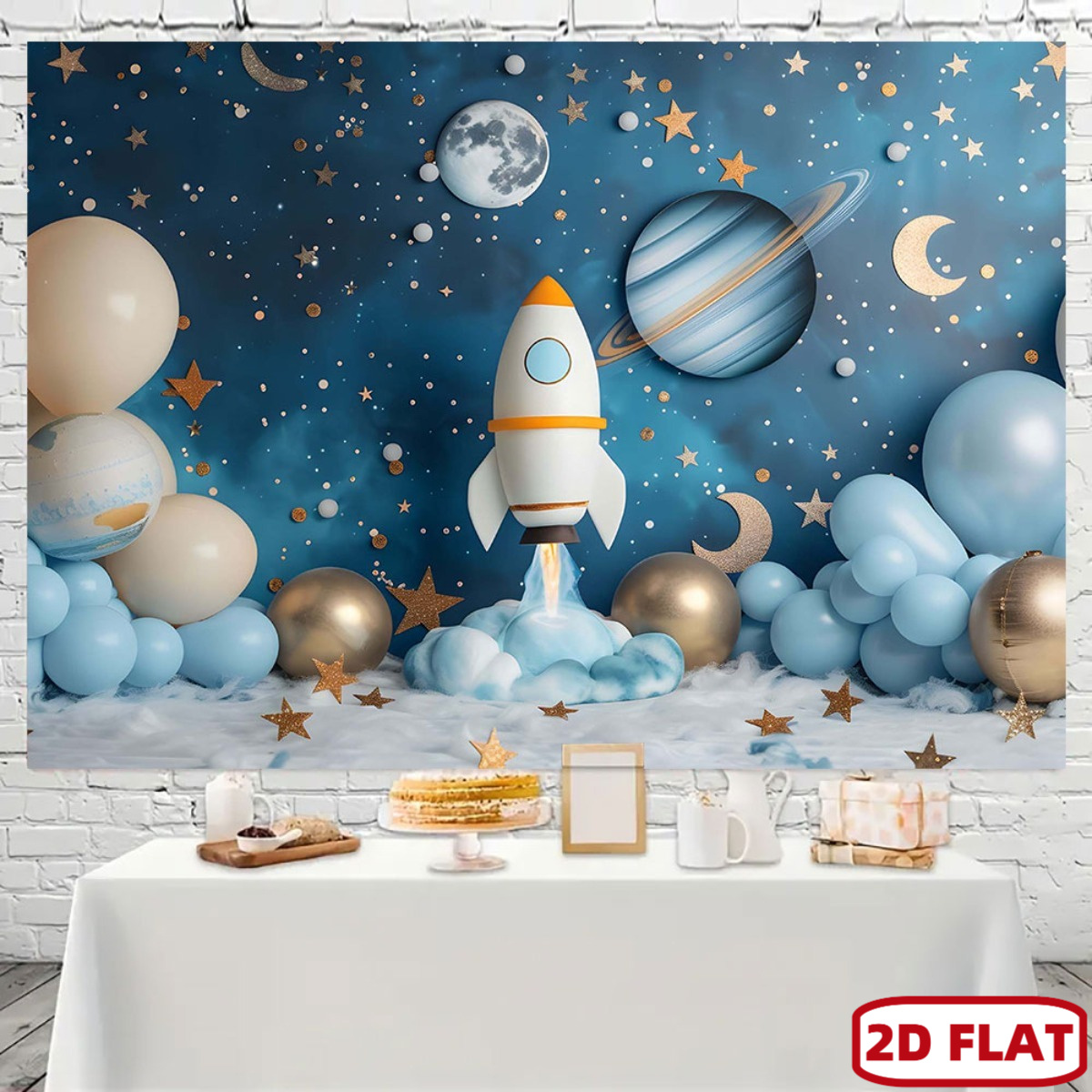 2D düz 1 adet uzay temalı part - Event Launch Party incelemesi ve fiyatı